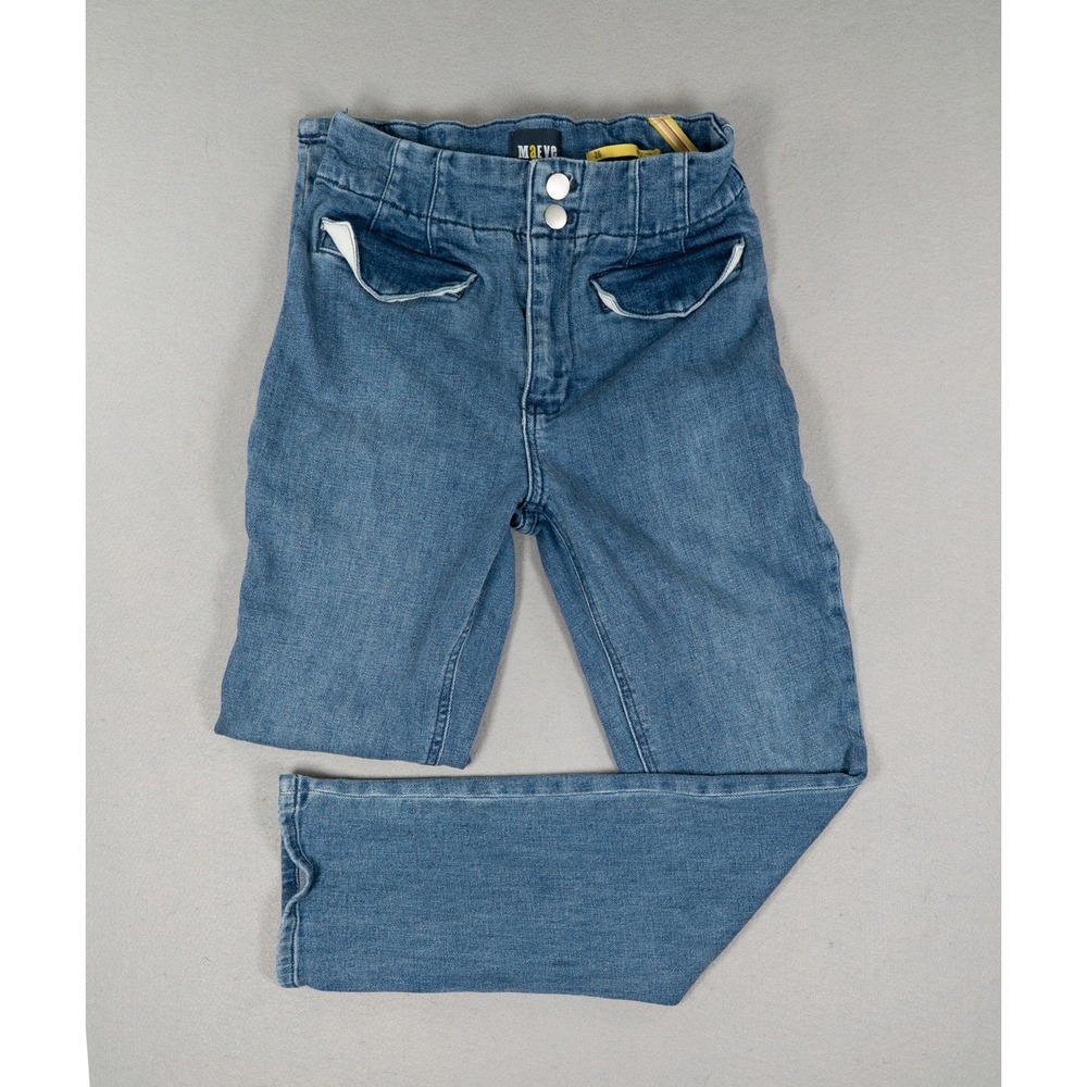 Maeve Anthropologie High Rise Straight Leg Jeans Blue Double Button 26